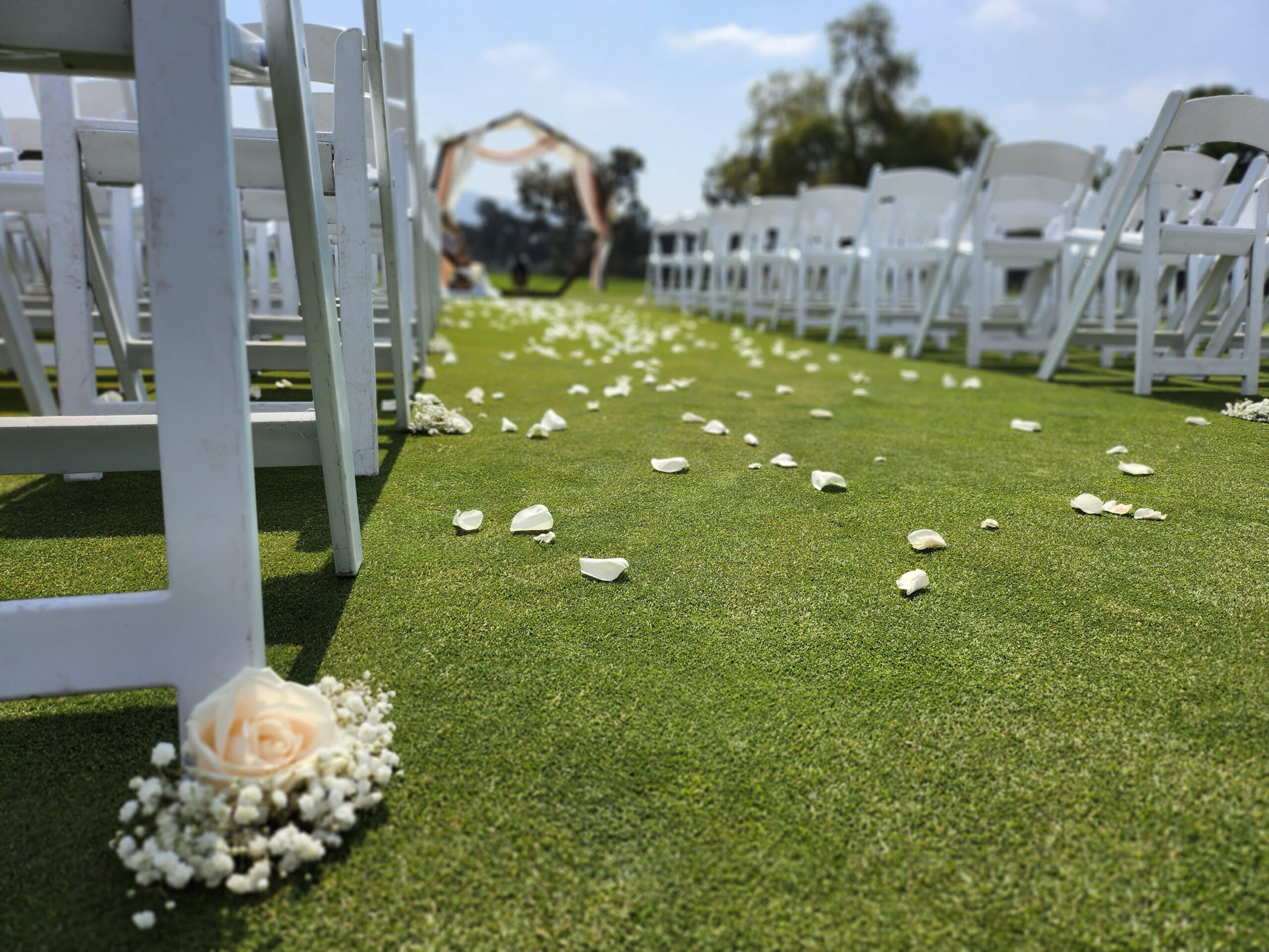 Ceremony Site Down the Aisle at Bonita Golf Course